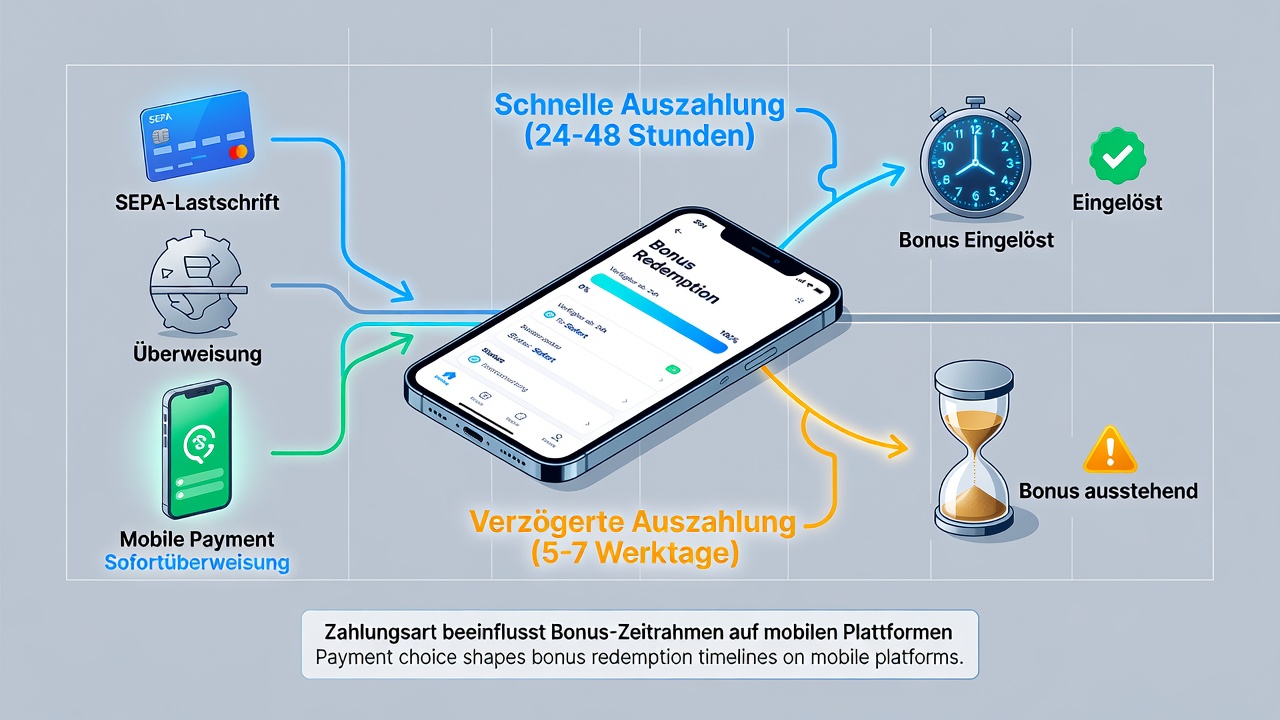 Vergleich der Verarbeitungszeiten verschiedener Zahlungsoptionen für Bonus-Einlösungen auf Smartphones